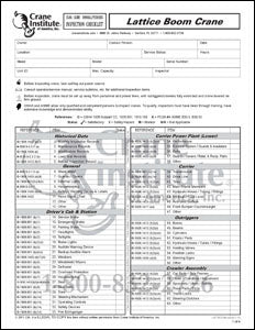 Lattice Boom Crane Annual/Periodic Inspection Checklist