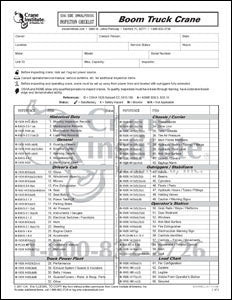 Boom Truck Crane Annual/Periodic Inspection Checklist