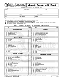 Rough Terrain Forklift Annual/Periodic Inspection Checklist